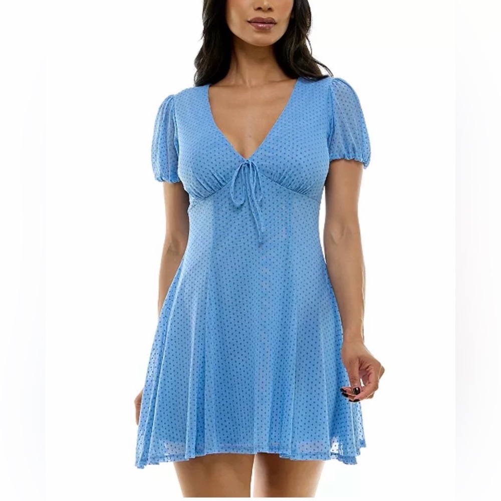 B Darlin Juniors' Micro-Dot Mini Dress